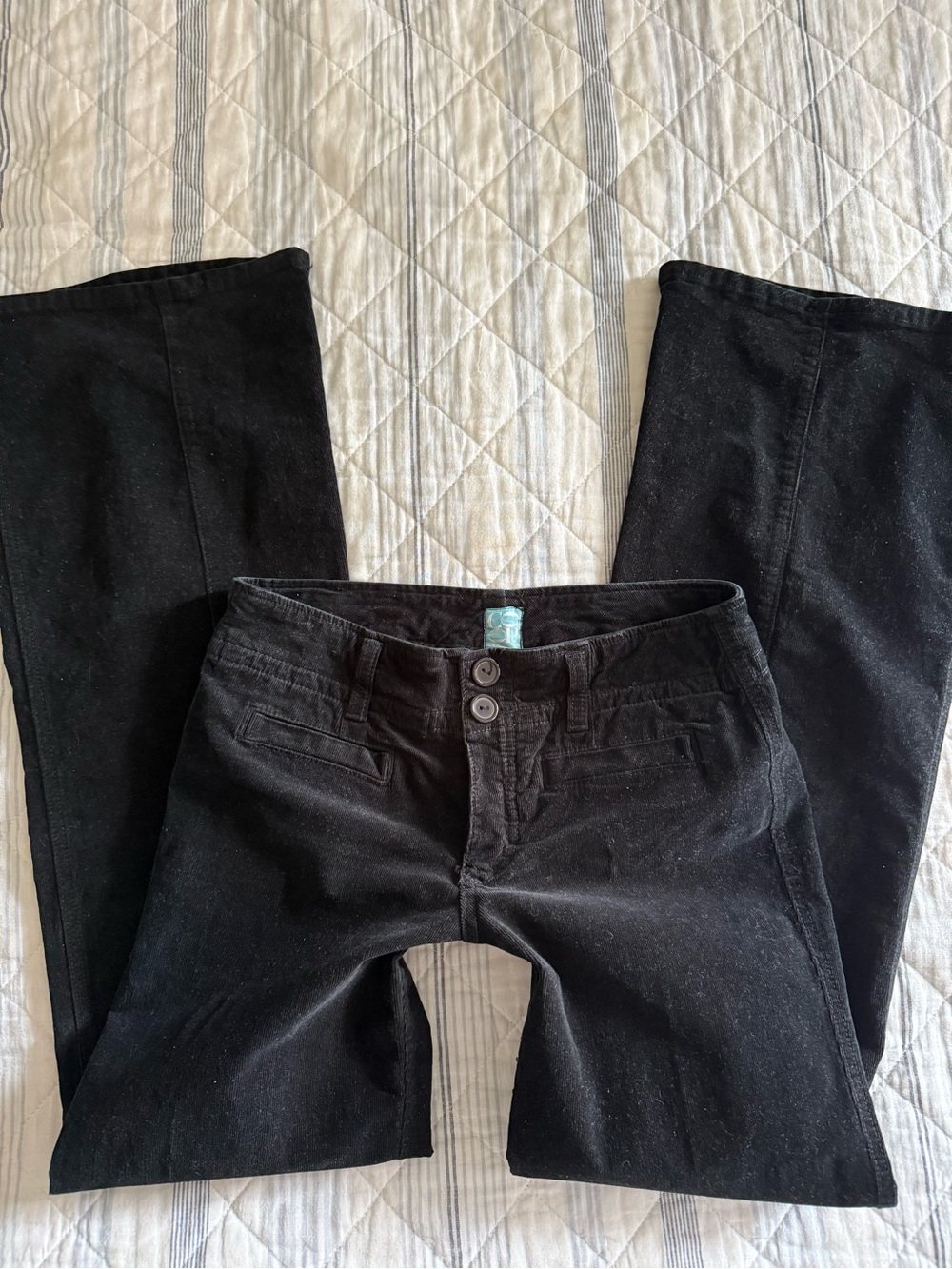 Y2k black corduroy bootcut jeans